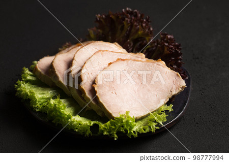 Delicious ham with lettuce 98777994