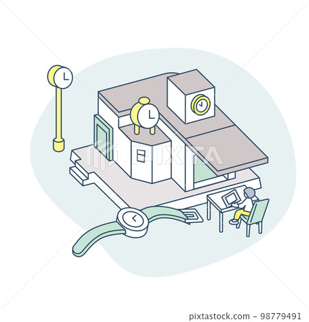 clock and building 98779491