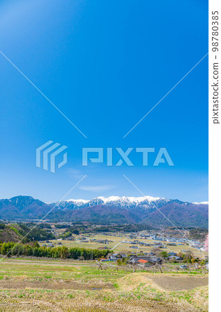 [Spring material] One cherry tree in Minami Shinshu, weeping cherry tree in Kise [Nagano Prefecture] 98780385