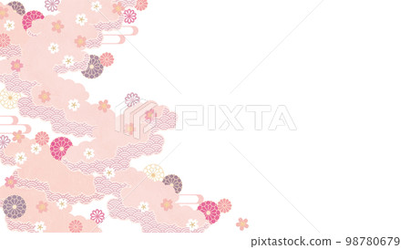 Background (Japanese spring sky)-cloud cherry blossom pattern 1-1 Background (Japanese spring sky)-cloud cherry blossom pattern 1-1 98780679