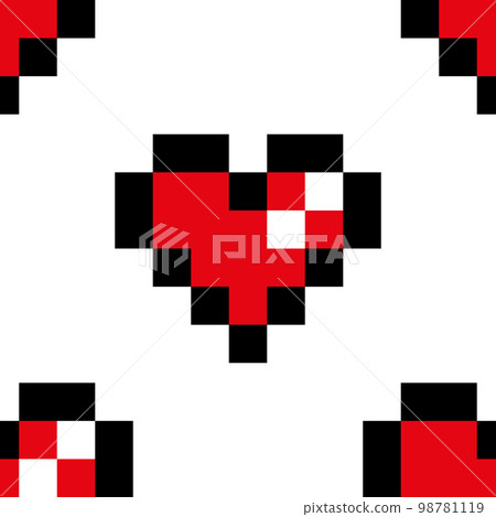 Pixel heart seamless pattern background Pixel heart seamless pattern background 98781119