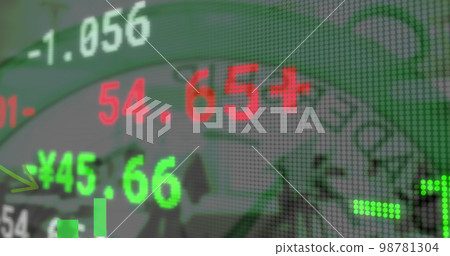 Image of data processing over clock 98781304