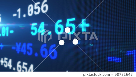 Image of white spots over stock market 98781642