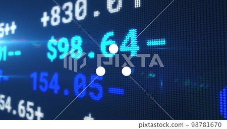 Image of white spots over stock market 98781670