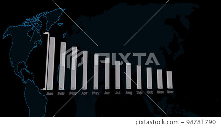 Image of data processing and statistics on dark background Image of data processing and statistics on dark background 98781790