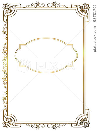 Menu, certificate, oriental pattern, arabesque pattern, damask pattern decorative ruled vintage frame, emblem Menu, certificate, oriental pattern, arabesque pattern, damask pattern decorative ruled vintage frame, emblem 98781792