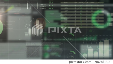 Image of data processing over black background Image of data processing over black background 98781908