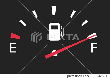 gasoline fuel gauge in the car at maximum full tank 98782851