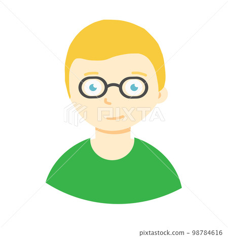 Male student in glasses in cartoon flat style. 98784616