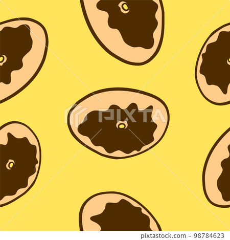 Seamless donuts pattern in cartoon flat style 98784623