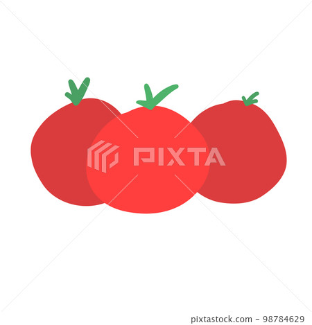 Healthy natural fresh tomato in cartoon style. 98784629