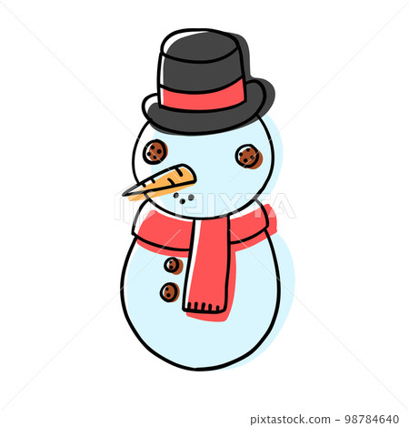 Snowman in cartoon flat style. Christmas and New Year. Snowman in cartoon flat style. Christmas and New Year. 98784640