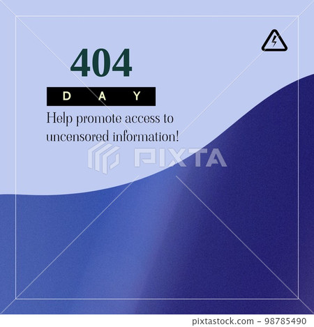 Composition of help promote access to uncensored information text on blue background 98785490