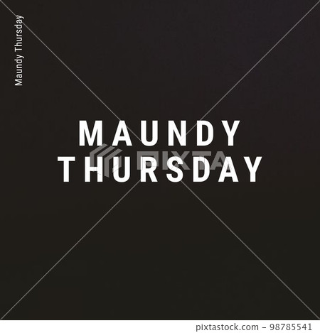 Composition of maundy thursday text and copy space on black background 98785541