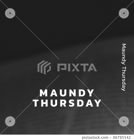 Composition of maundy thursday text, pattern and copy space on black background 98785542