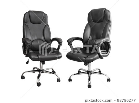Office chair from black leather isolated on white background Office chair from black leather isolated on white background 98786277