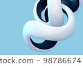 3D torus knot isolated on blue background. 98786674