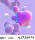 3D abstract nanoparticles on purple background. 98786676