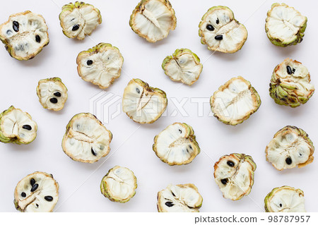 Custard apple on white background. Custard apple on white background. 98787957