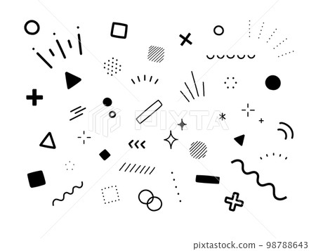 黑色手繪幾何圖案 98788643