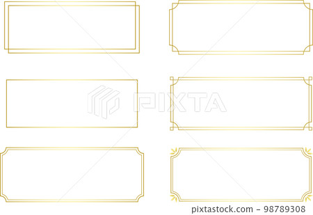 Horizontal simple gold frame set Horizontal simple gold frame set 98789308
