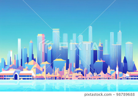 Cityscape of a big city AI image 98789688
