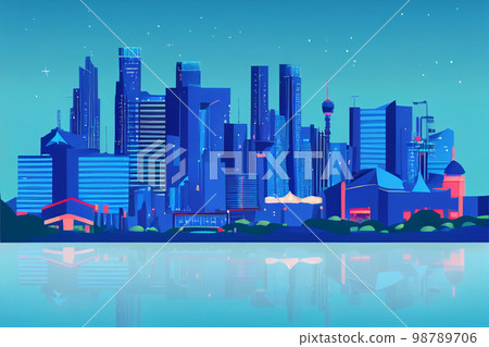 大城市 AI 圖像的城市景觀 98789706