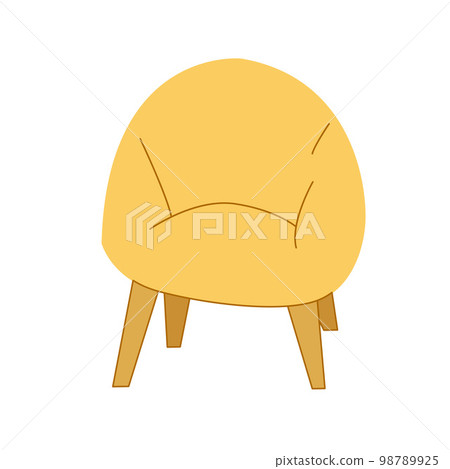 Hand-drawn isolated clip art illustration of modern yellow armchair 98789925