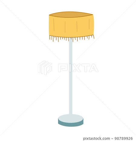 Hand-drawn isolated clip art illustration of modern yellow floor lamp Hand-drawn isolated clip art illustration of modern yellow floor lamp 98789926