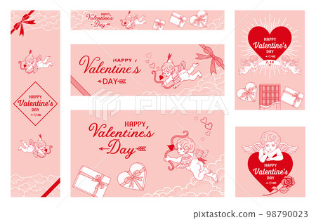Valentine's Day layout set - red base with letters Valentine's Day layout set - red base with letters 98790023