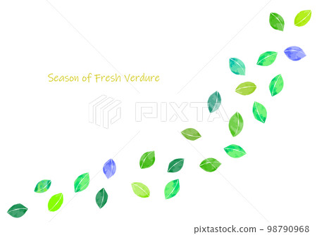 watercolor leaf line frame 98790968