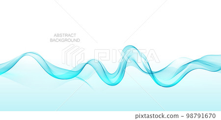Blue wave flow on a white background. Abstract vector background. Blue wave flow on a white background. Abstract vector background. 98791670