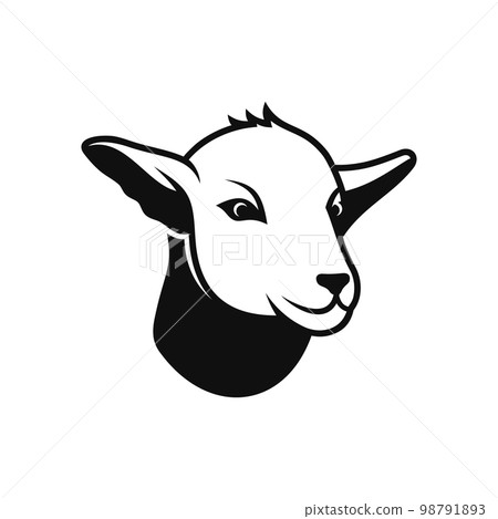 Sheep Lamb Face on White Background for Logo. Vector Sheep Lamb Face on White Background for Logo. Vector 98791893