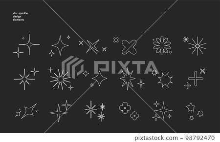 Glitter/light/sparkle icon/decoration/illustration vector set 98792470