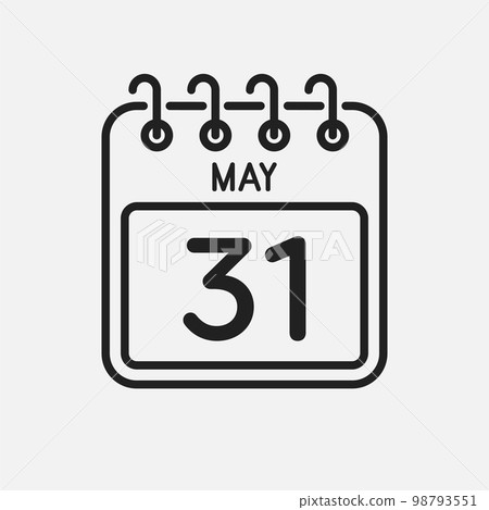 Icon page calendar day - 31 May Icon page calendar day - 31 May 98793551