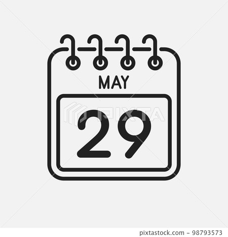 Icon page calendar day - 29 May 98793573
