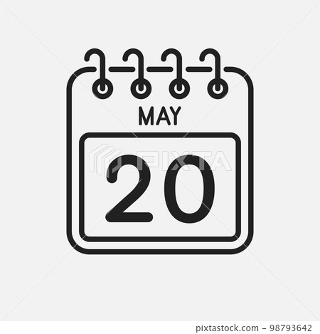 Icon page calendar day - 20 May Icon page calendar day - 20 May 98793642