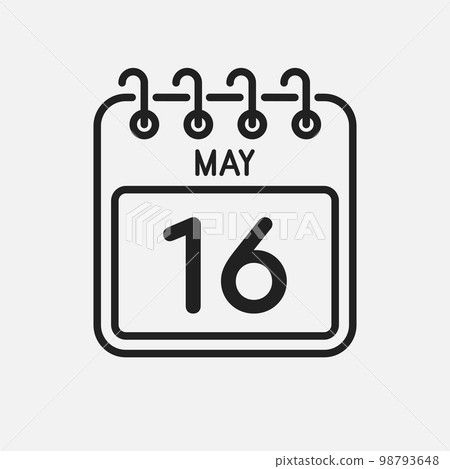 Icon page calendar day - 16 May 98793648