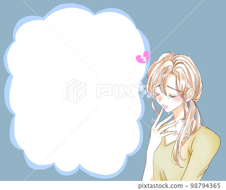 Woman suffering from broken heart Speech bubble Woman suffering from broken heart Speech bubble 98794365