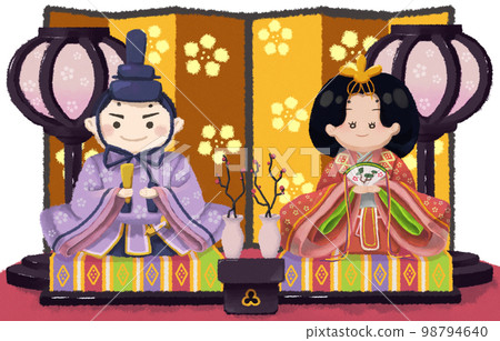 一層雛人偶插畫素材 98794640