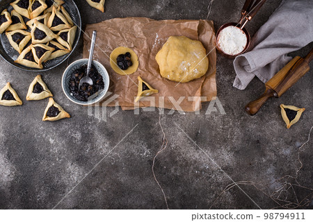 Traditional Jewish Purim cookies Hamantaschen 98794911