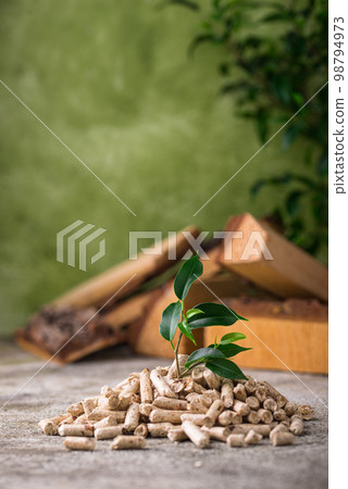 Eco fuel wooden pellets with firewood 98794973
