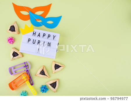 Jewish holiday Purim celebration concept 98794977