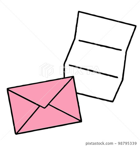 opened pink letter opened pink letter 98795339