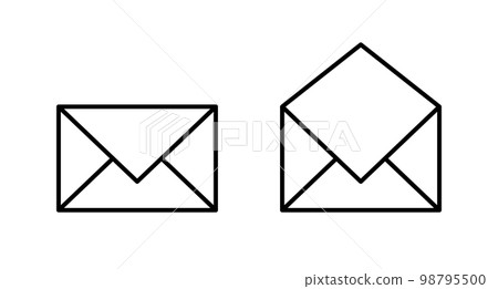 Unopened and opened mail icon set. Letter Set. vector. 98795500