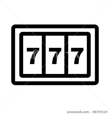 幸運七 777 老虎機圖標。向量。 幸運七 777 老虎機圖標。向量。 98795520