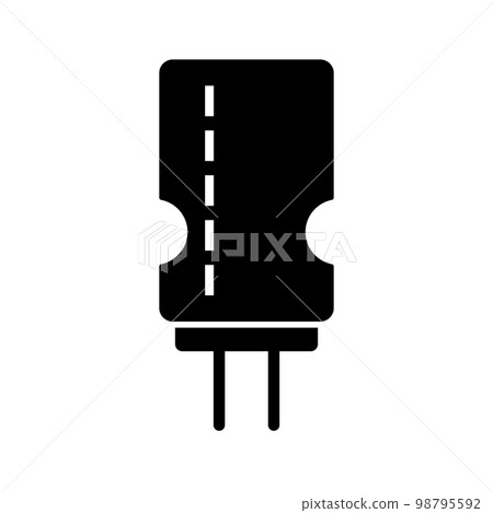 Capacitor silhouette icon. Electronic components and capacitors. Capacitor. vector. 98795592