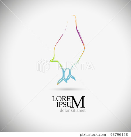 International day of peace, symbol of dove with branch from the contour classic . Dove from colored brush line. Vector illustration International day of peace, symbol of dove with branch from the contour classic . Dove from colored brush line. Vector illustration 98796158