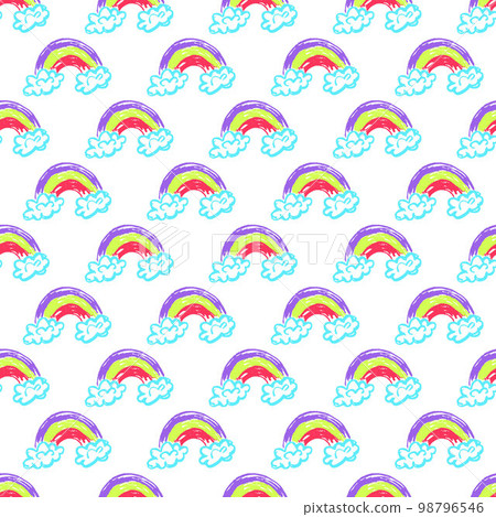 Seamless pattern. Children's drawings with wax crayons Seamless pattern. Children's drawings with wax crayons 98796546