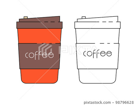 Paper cup. Cups for hot coffee and tea. Container drink for cafe, coffee or tea hot illustration Paper cup. Cups for hot coffee and tea. Container drink for cafe, coffee or tea hot illustration 98796628